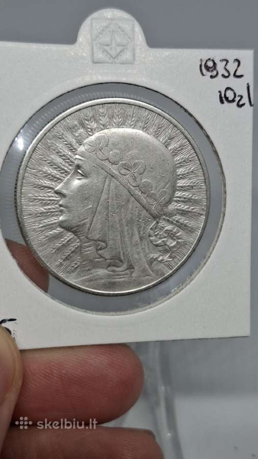Lenkija sidabras 1932 10zl sidabras Jadvyga - nuotraukos Nr. 7