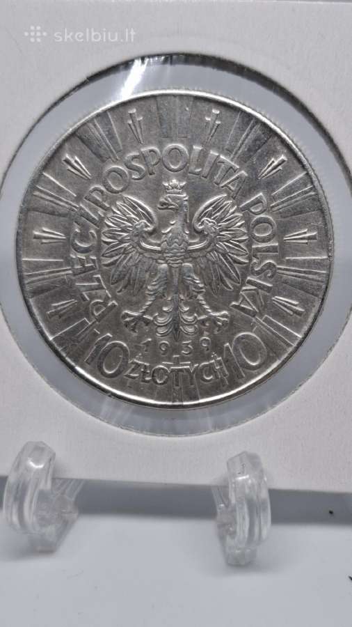 Lenkija 10 zlotų 1939 Pilsudskis - nuotraukos Nr. 2
