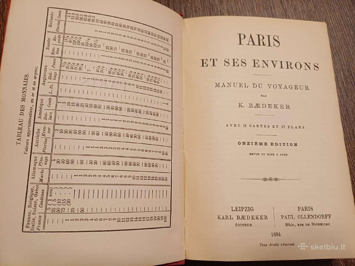 Parduodu knyga,kelioniu gidas,1894m.paris - nuotraukos Nr. 4