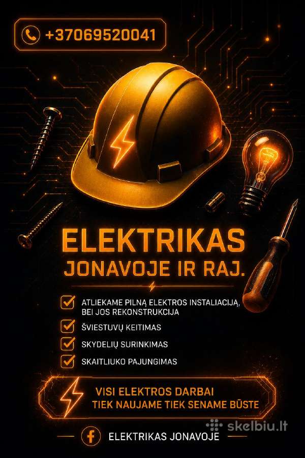 Elektrikas Jonavoje ir Kauno Raj.*elektros darbai