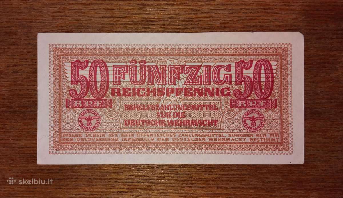 Vokietijos 50 reichspfennig banknotas