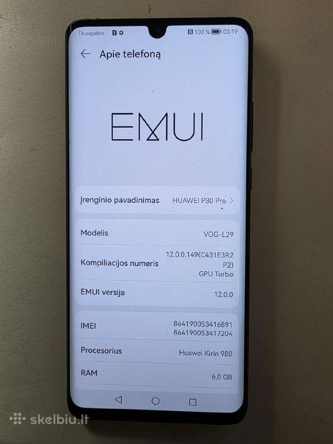 Huawei P30 pro 128 GB 6 GB RAM geros bukles - nuotraukos Nr. 3