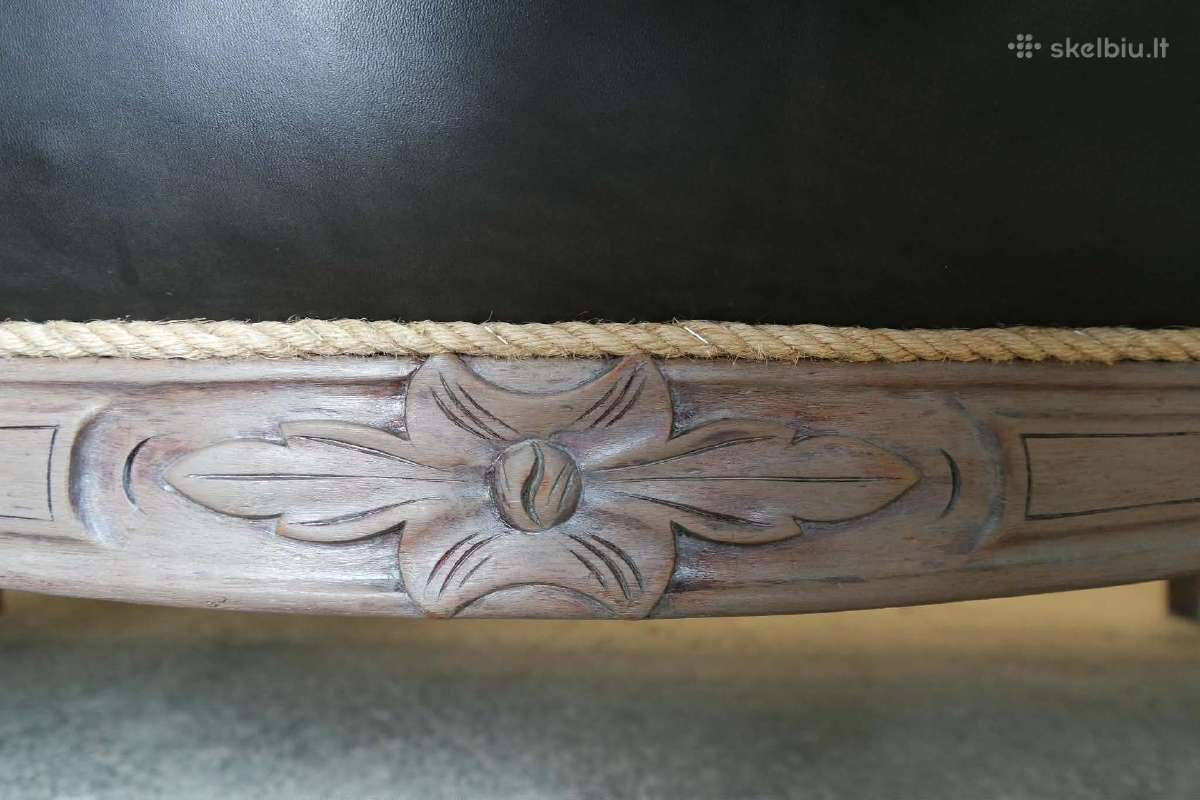 Tobula odinė antikvarinė sofa. - nuotraukos Nr. 6