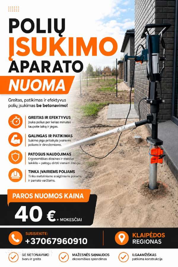 Sraigtiniu Poliu isukimo aparatas