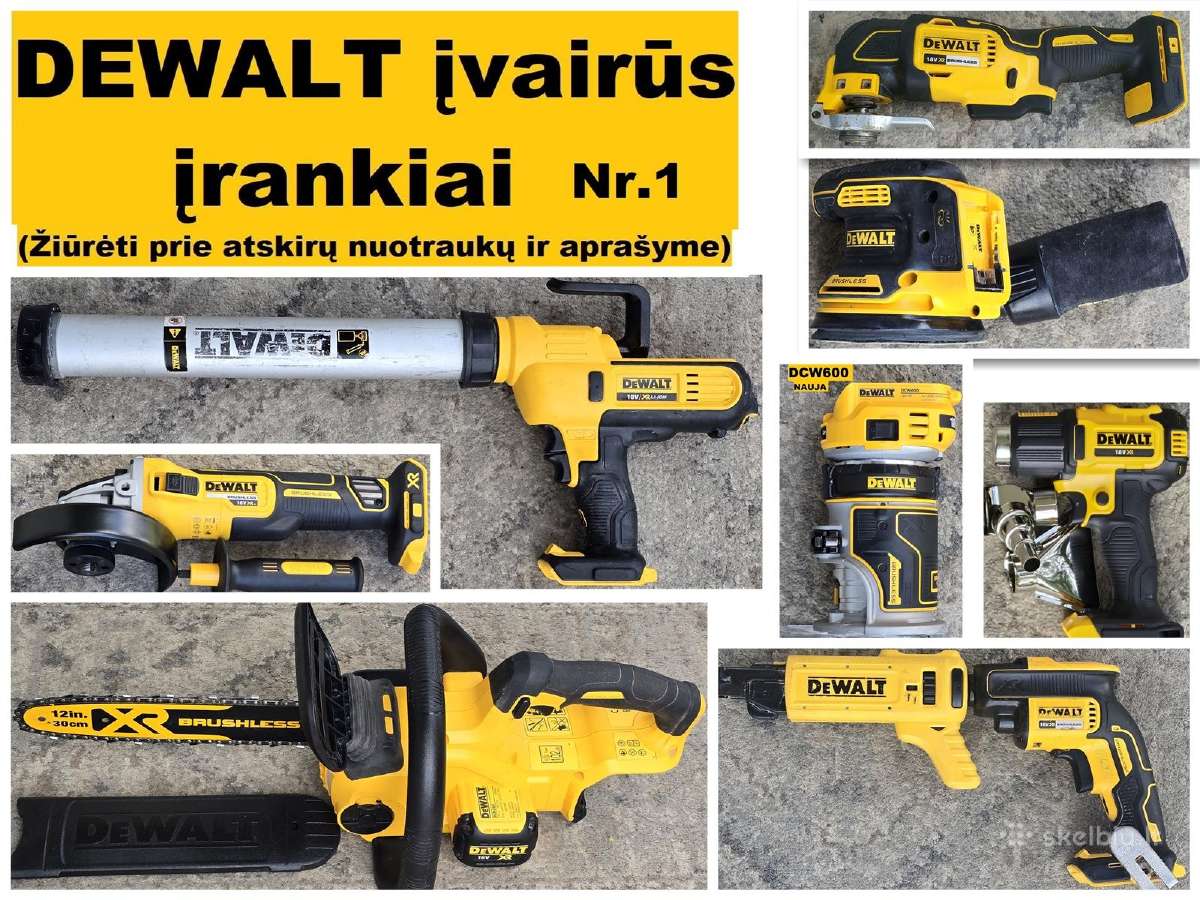Dewalt įvairūs įrankiai 12 modelių