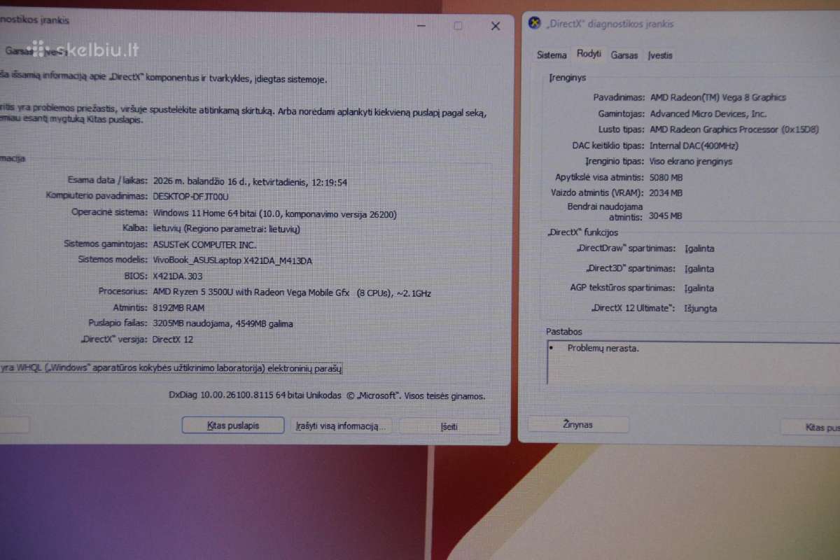 Asus Vivobook Fhd Ryzen 5 512gb nvme - nuotraukos Nr. 11