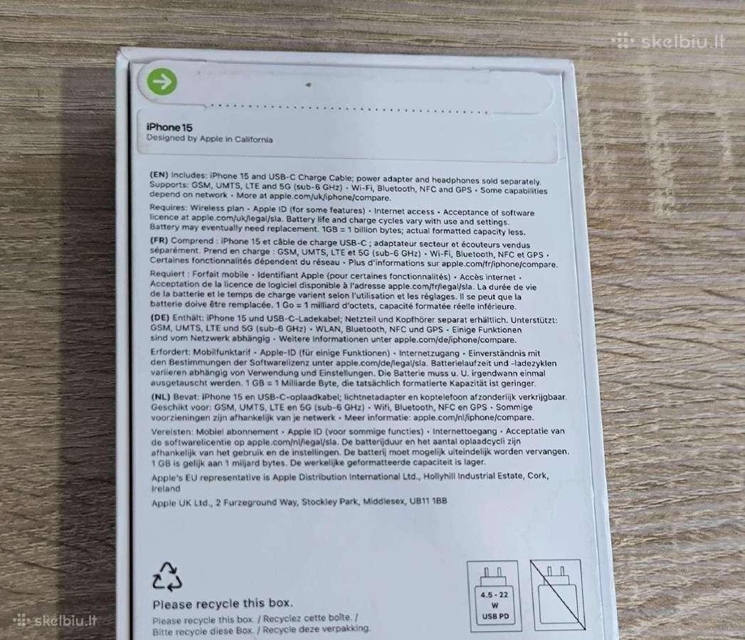 iPhone 15 128 GB Juodas