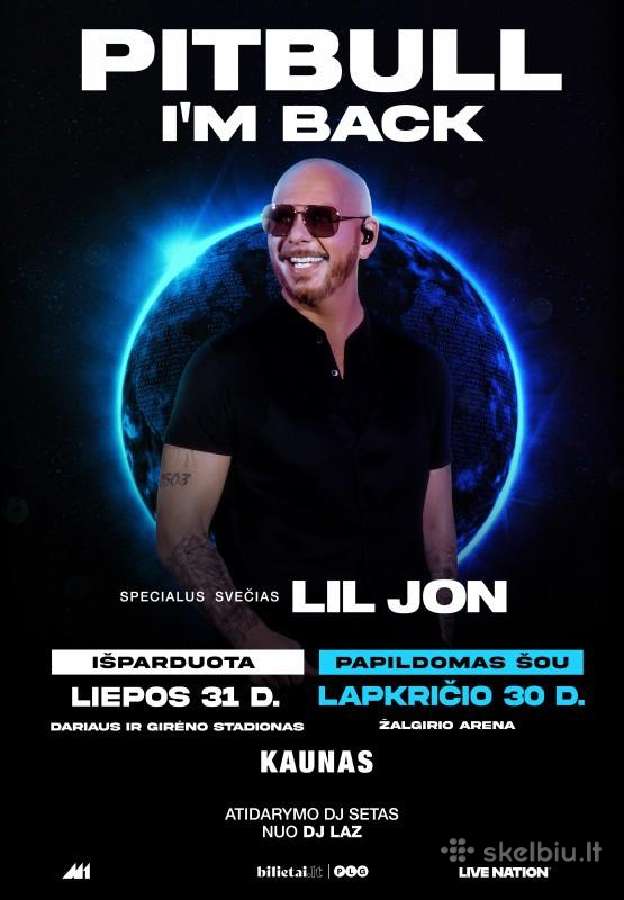 1 Bilietas Pitbull A Stovimas