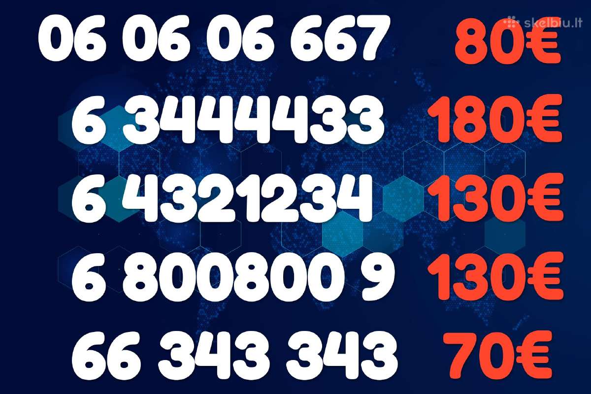 Gražus VIP numeris 3333 4444 800800