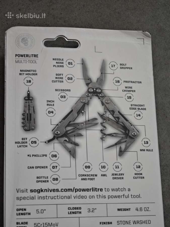 Sog powerlitre multitool replės peiliukas turizmu - nuotraukos Nr. 2