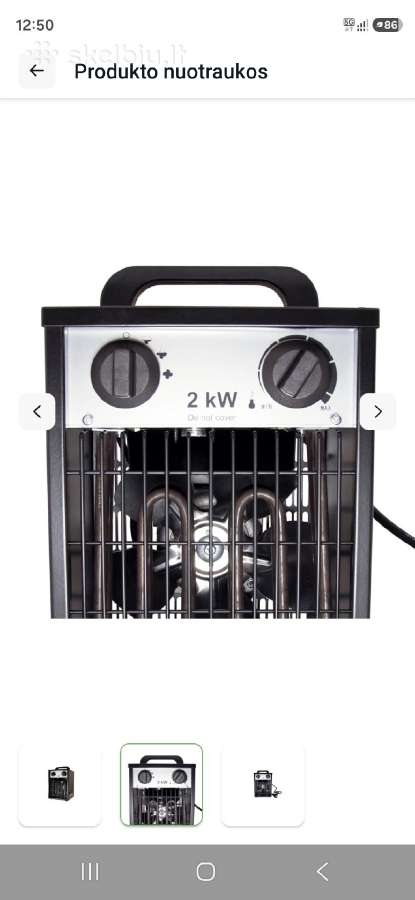 Termoventiliatorius Grunder Ifh01-20, 2 kw - nuotraukos Nr. 3