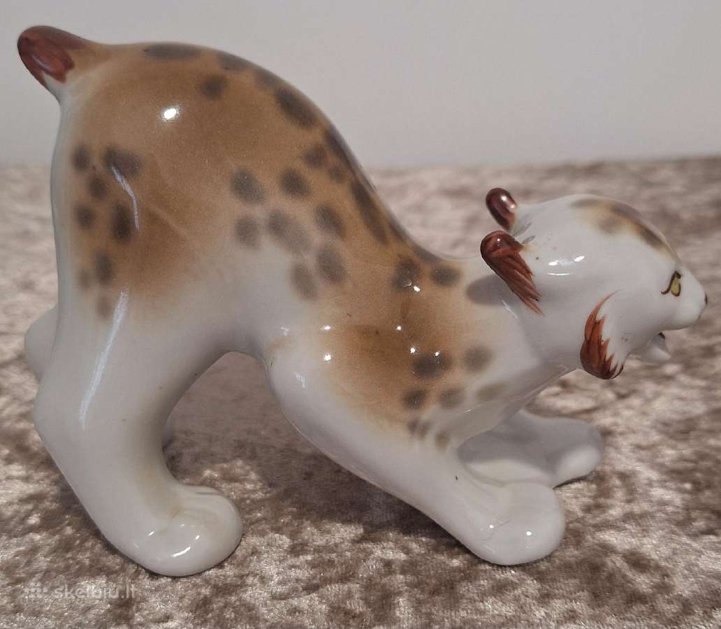 Porcelianinė statulėlė „lūšis“. - nuotraukos Nr. 3