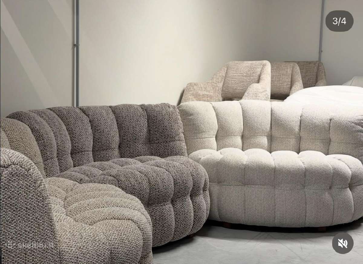 Parduodama trijų dalių Boubble boucle aud sofa