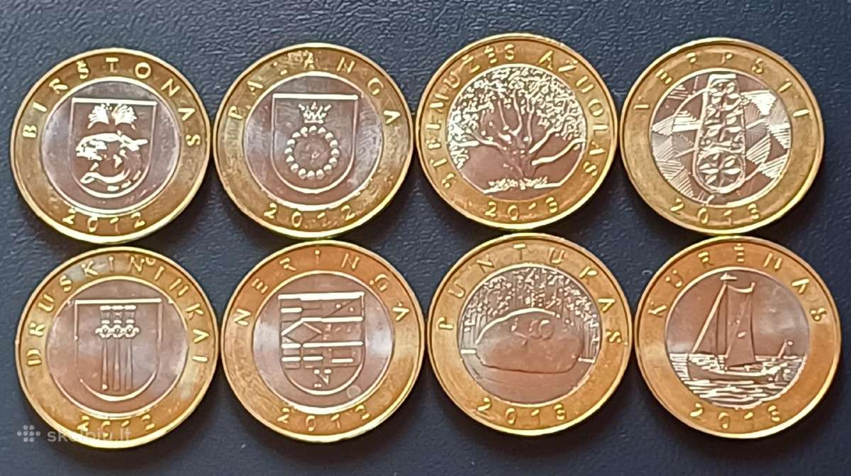 2 litai proginiai 8vnt. unc.