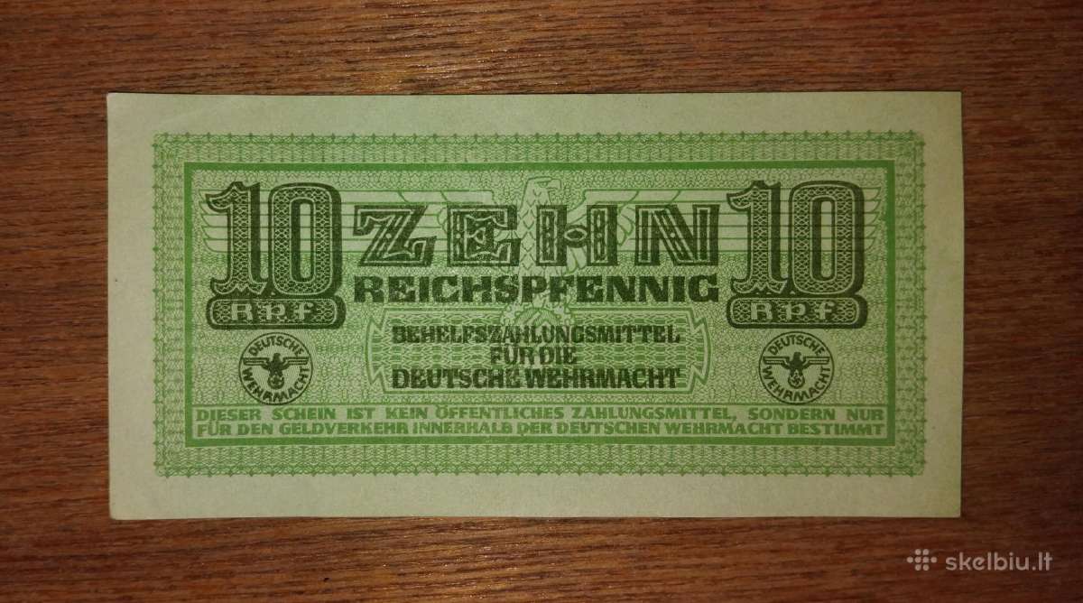 Vokietijos 10 reichspfennig banknotas