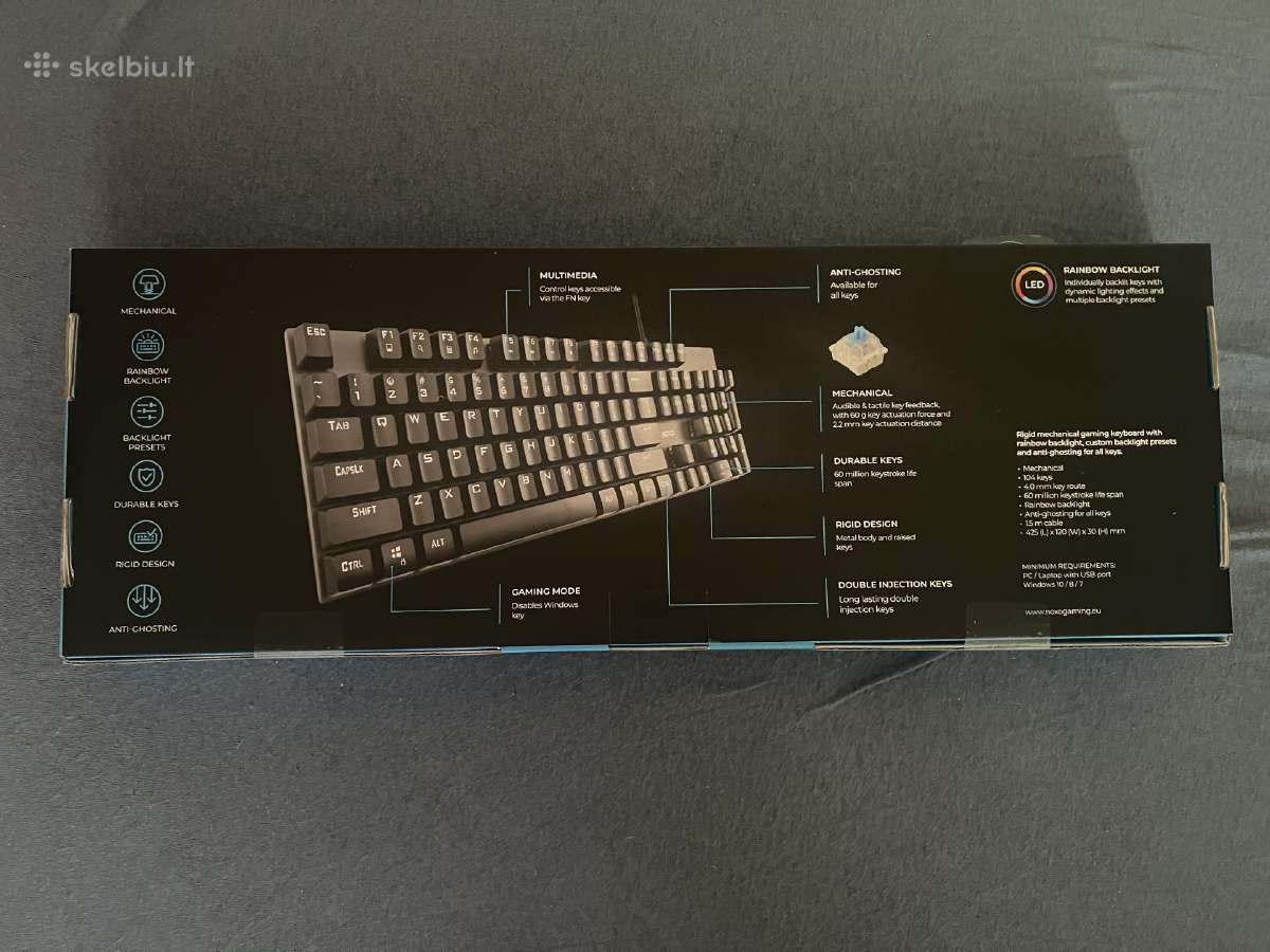 Noxo Retaliation mechaninė laidinė Rgb klaviatūra - nuotraukos Nr. 2