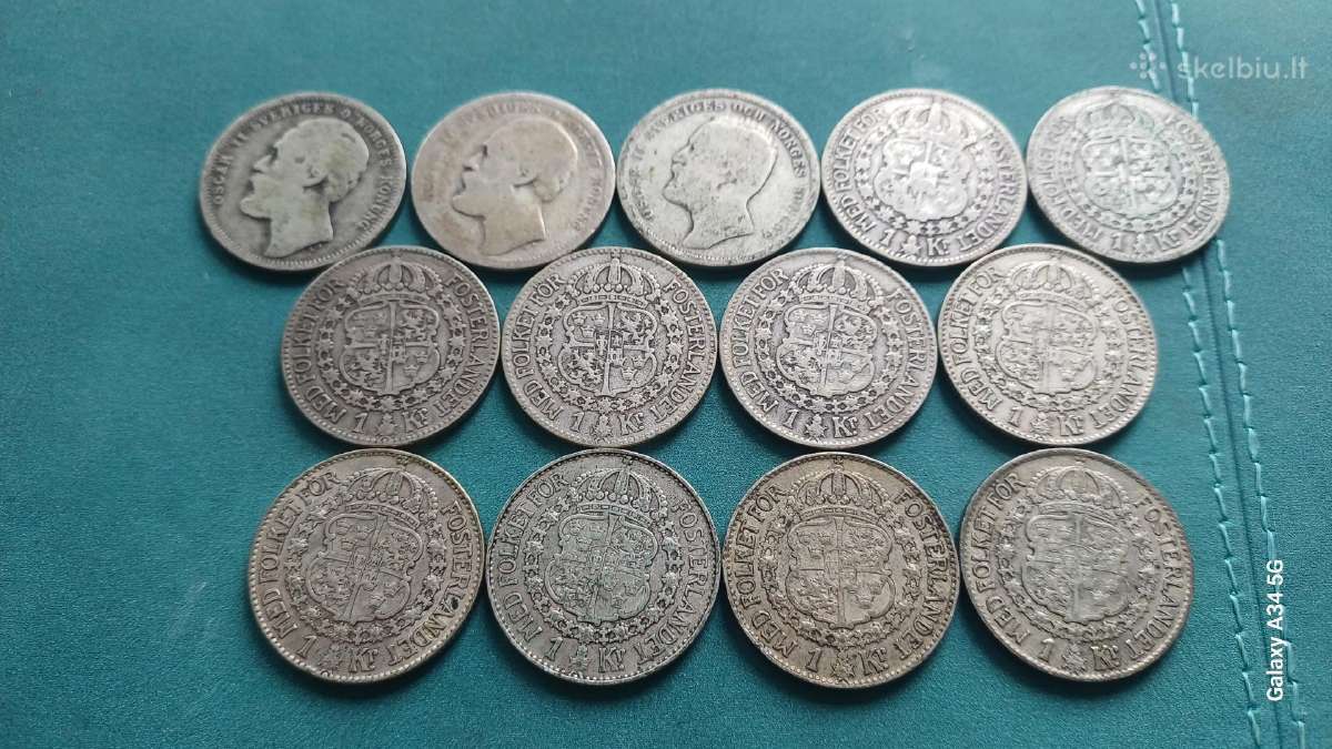 1 krona nuo 1875 m. Švedija sidabras - nuotraukos Nr. 4
