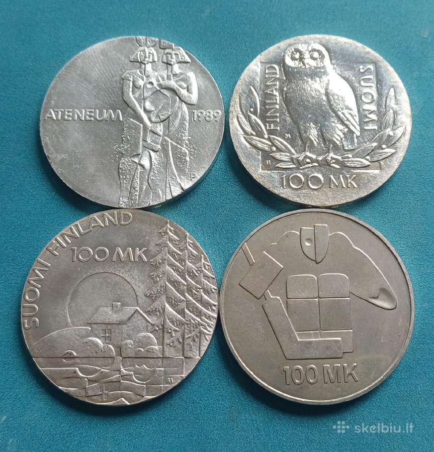 Sidabras 100 markių Suomija - nuotraukos Nr. 2
