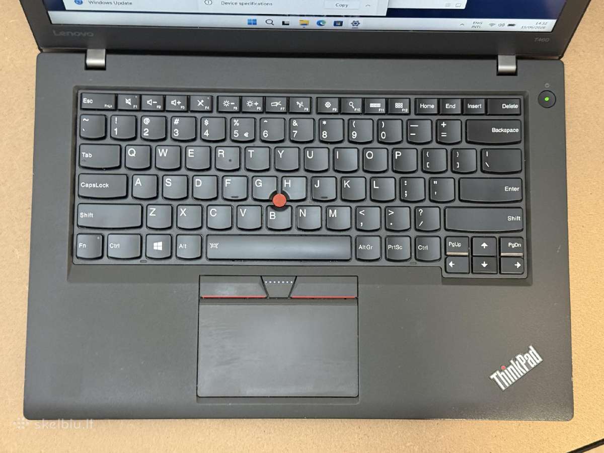 Lenovo Thinkpad T460 8gb RAM, 512gb SSD - nuotraukos Nr. 2
