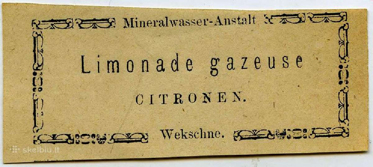 Carinė etiketė Nr. 5 gazuotas limonadas Viekšniai