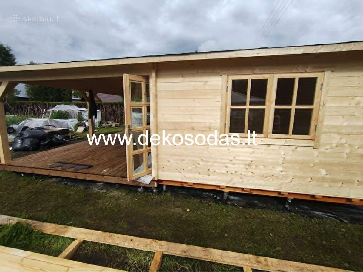 Medinis sodo namelis su sandeliuku 6x4 m. +terasa - nuotraukos Nr. 4