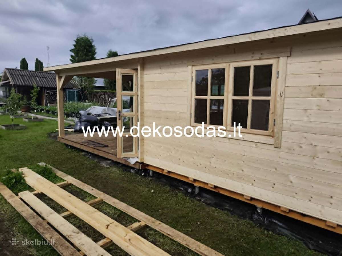 Medinis sodo namelis su sandeliuku 6x4 m. +terasa - nuotraukos Nr. 5