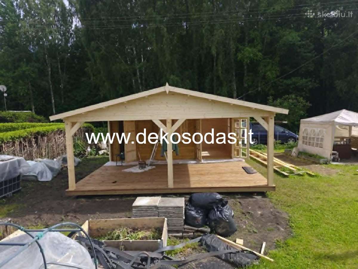 Medinis sodo namelis su sandeliuku 6x4 m. +terasa - nuotraukos Nr. 6