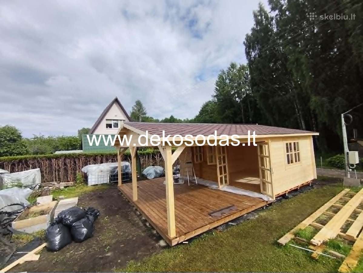 Medinis sodo namelis su sandeliuku 6x4 m. +terasa - nuotraukos Nr. 12