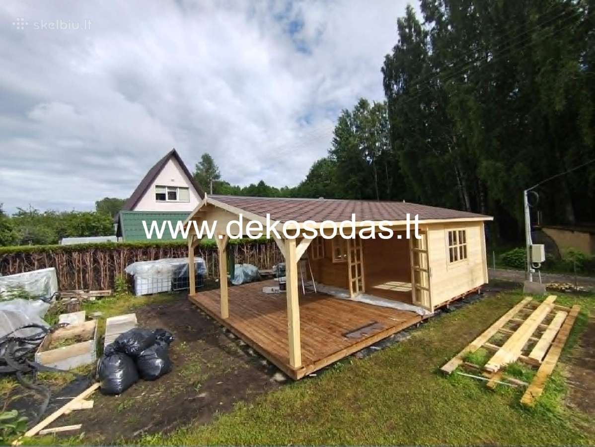 Medinis sodo namelis su sandeliuku 6x4 m. +terasa - nuotraukos Nr. 15