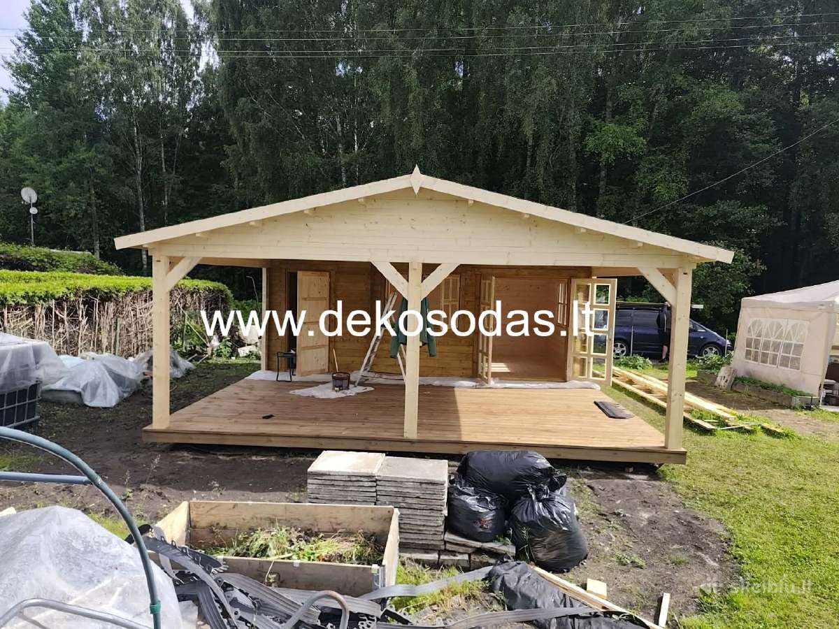 Medinis sodo namelis su sandeliuku 6x4 m. +terasa - nuotraukos Nr. 16