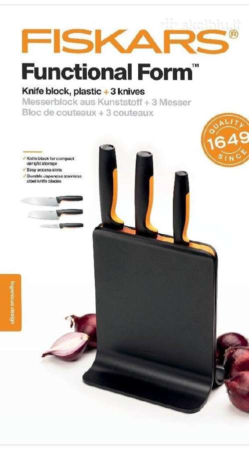 Fiskars peilių rinkinys su stovu, 4 dalių - nuotraukos Nr. 6