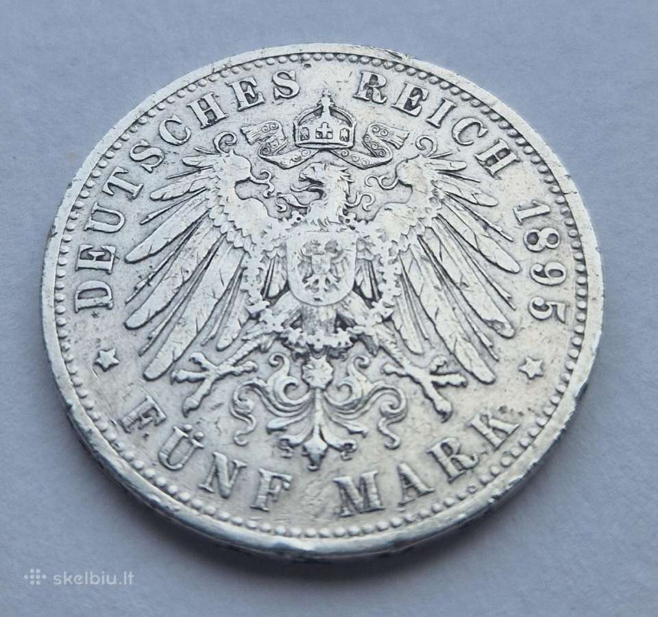 Ag Vokietijos 5 markės 1895 apyvartinė