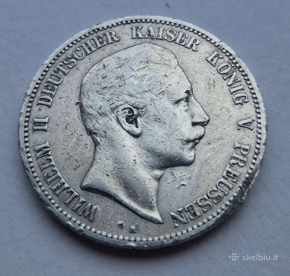 Ag Vokietijos 5 markės 1895 apyvartinė - nuotraukos Nr. 2