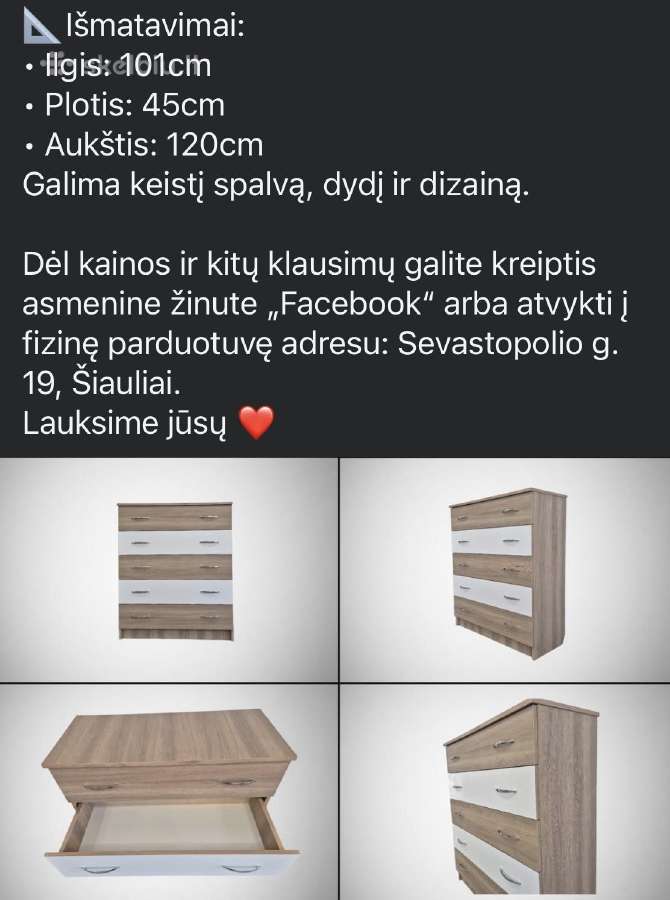 Rmd baldai geriausiomis kainomis nauja komoda - nuotraukos Nr. 4