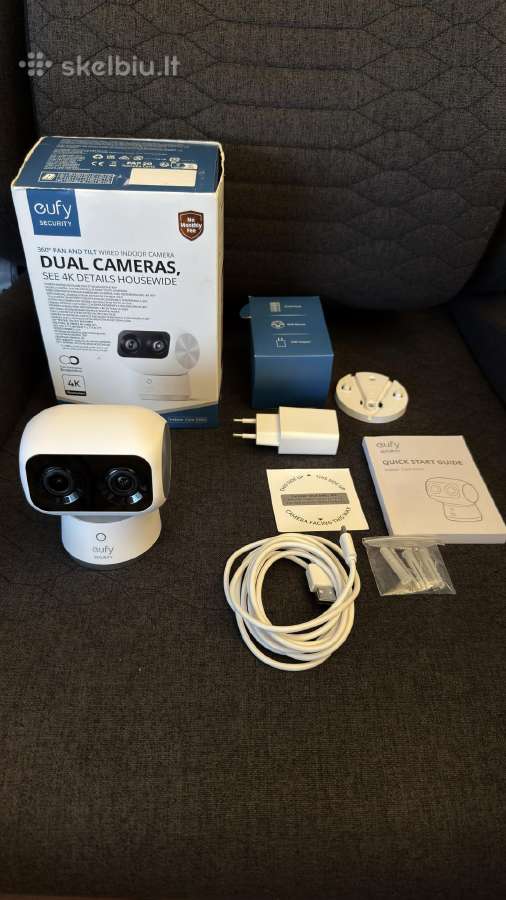 Eufy S350 4k/2k dviguba vaizdo stebjimo kamera