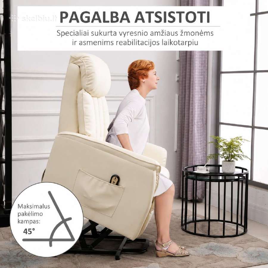 Homcom elektrinis pakeliamas poilsio fotelis - nuotraukos Nr. 5