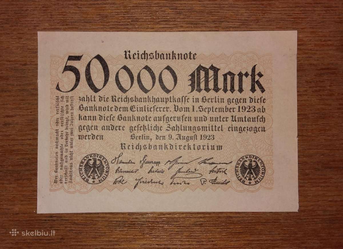 Vokietijos 50.000 markių banknotas