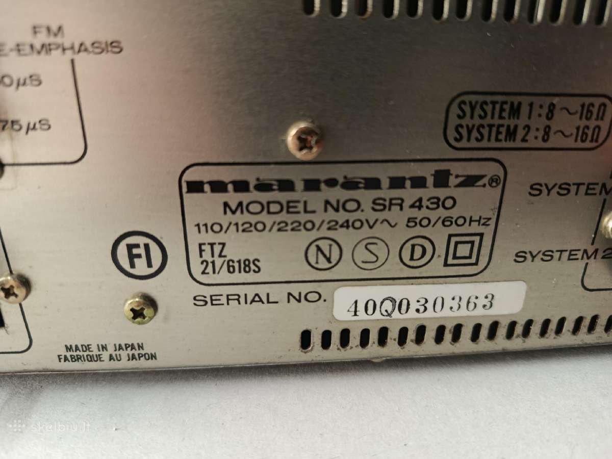 Stiprintuvas su tiuneriu Marantz Sr 430 - nuotraukos Nr. 7