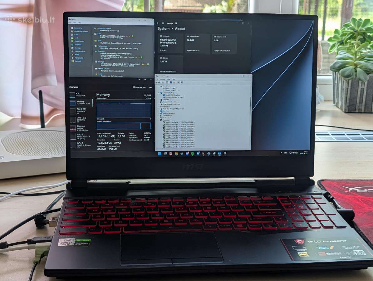 Msi Gl65 i7-10750h 120hz gtx 1660ti 16gb RAM