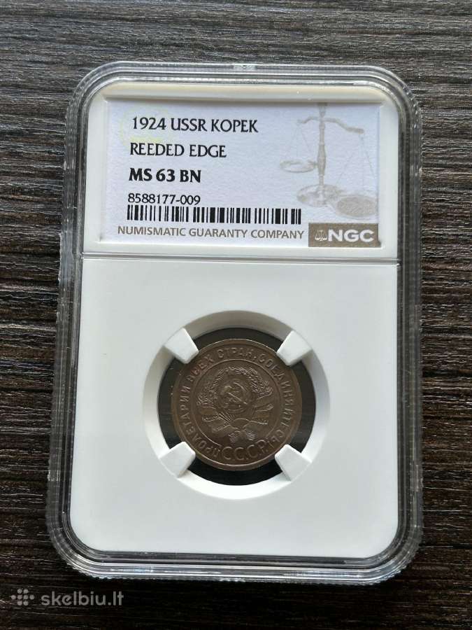 Rusija 1 Kapeika 1924 Ngc Ms63 Bn