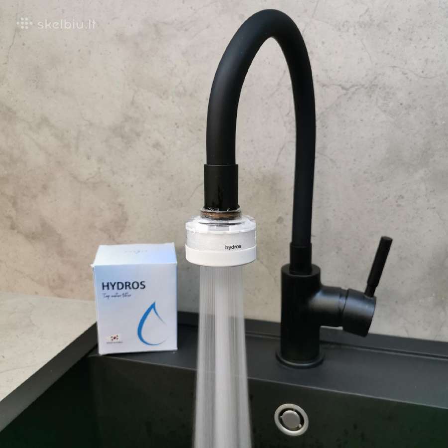 Naujas „hydros“ vandens filtras kranui