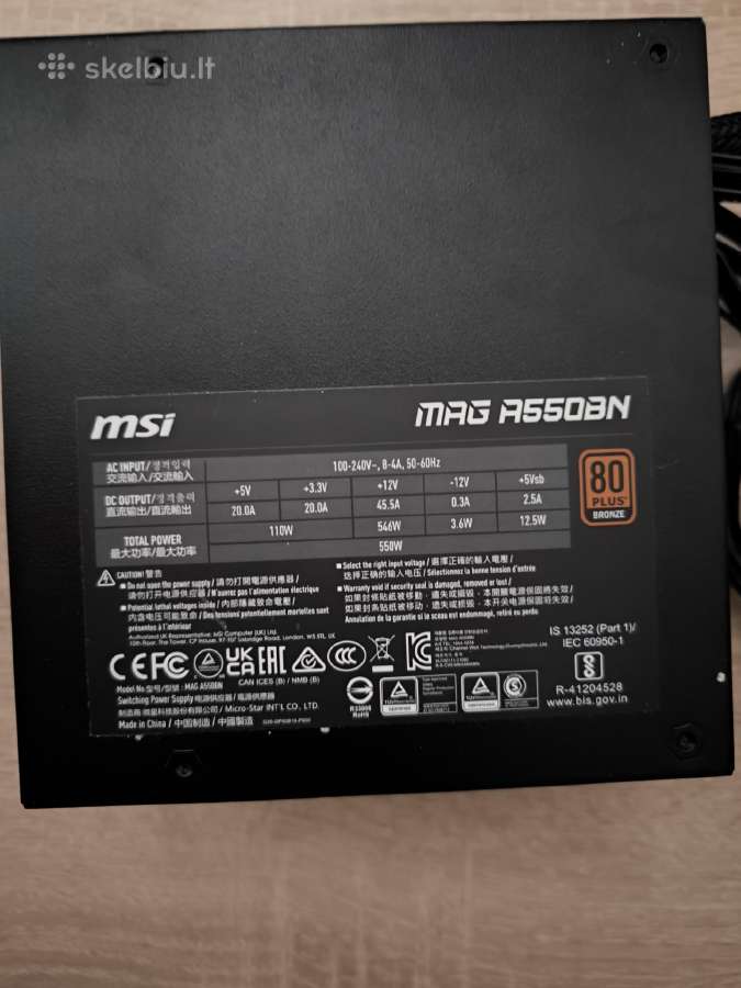 Msi Mag A550bn bronze plus 80 psu