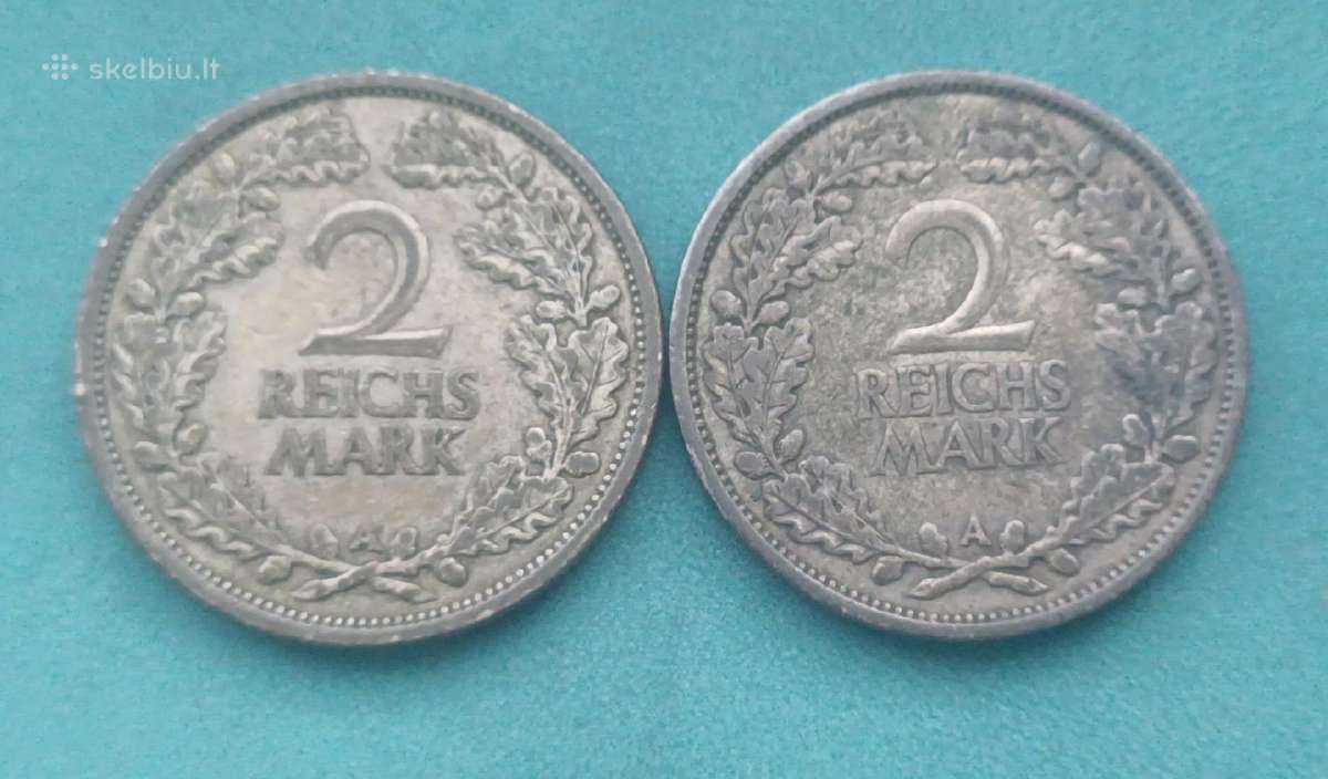 2 markes 1925-1926 m. Vokietija sidabras