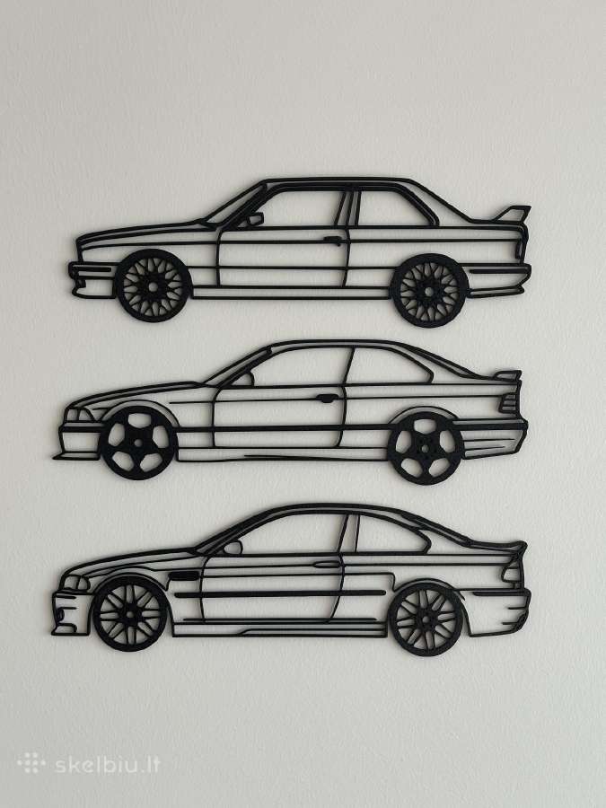 Sienos dekoracija Bmw e30 e36 e46 siluetai