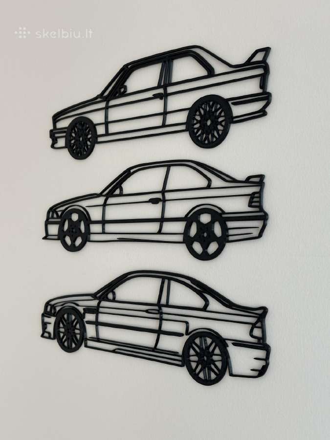 Sienos dekoracija Bmw e30 e36 e46 siluetai - nuotraukos Nr. 3