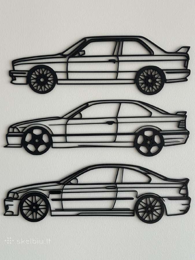 Sienos dekoracija Bmw e30 e36 e46 siluetai - nuotraukos Nr. 4
