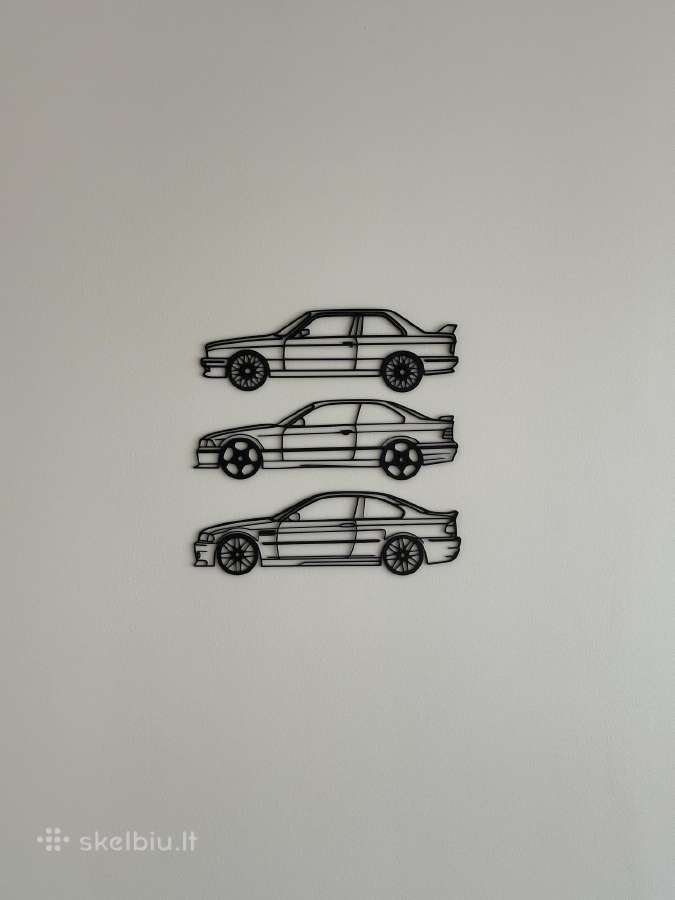 Sienos dekoracija Bmw e30 e36 e46 siluetai - nuotraukos Nr. 5