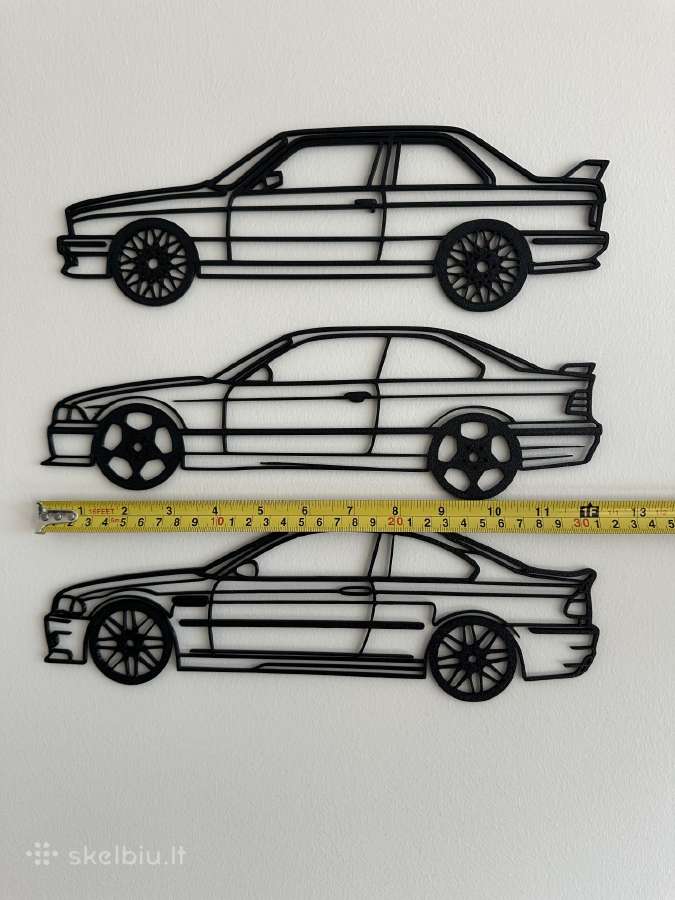 Sienos dekoracija Bmw e30 e36 e46 siluetai - nuotraukos Nr. 6