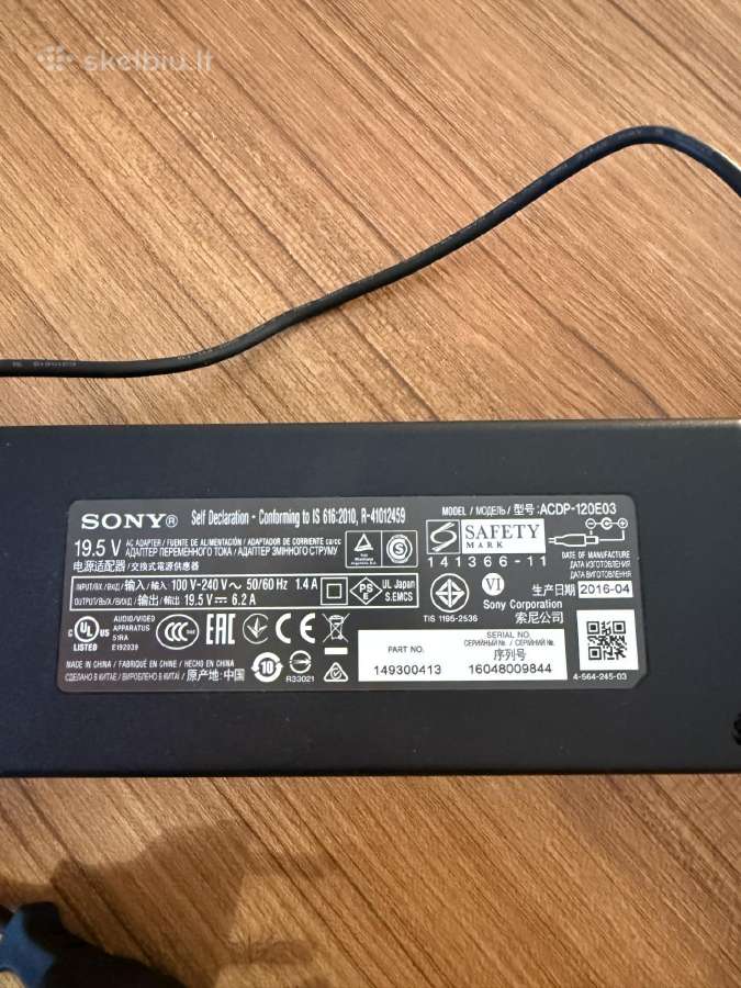 Sony Acdp-120e03 19.5v 6.2a maitinimo adapteris - nuotraukos Nr. 2