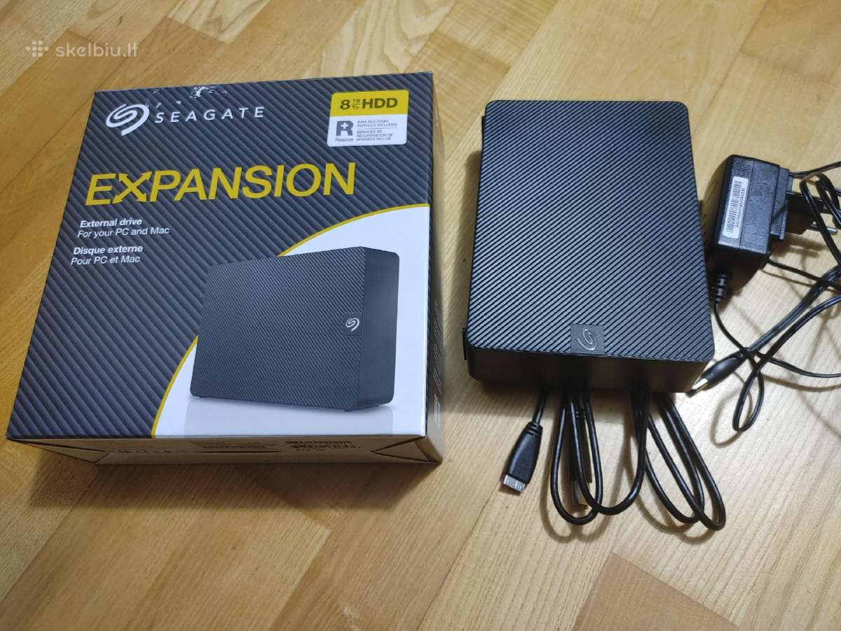 Išorinis HDD, seagate 8tb, garantija dar iki 2028